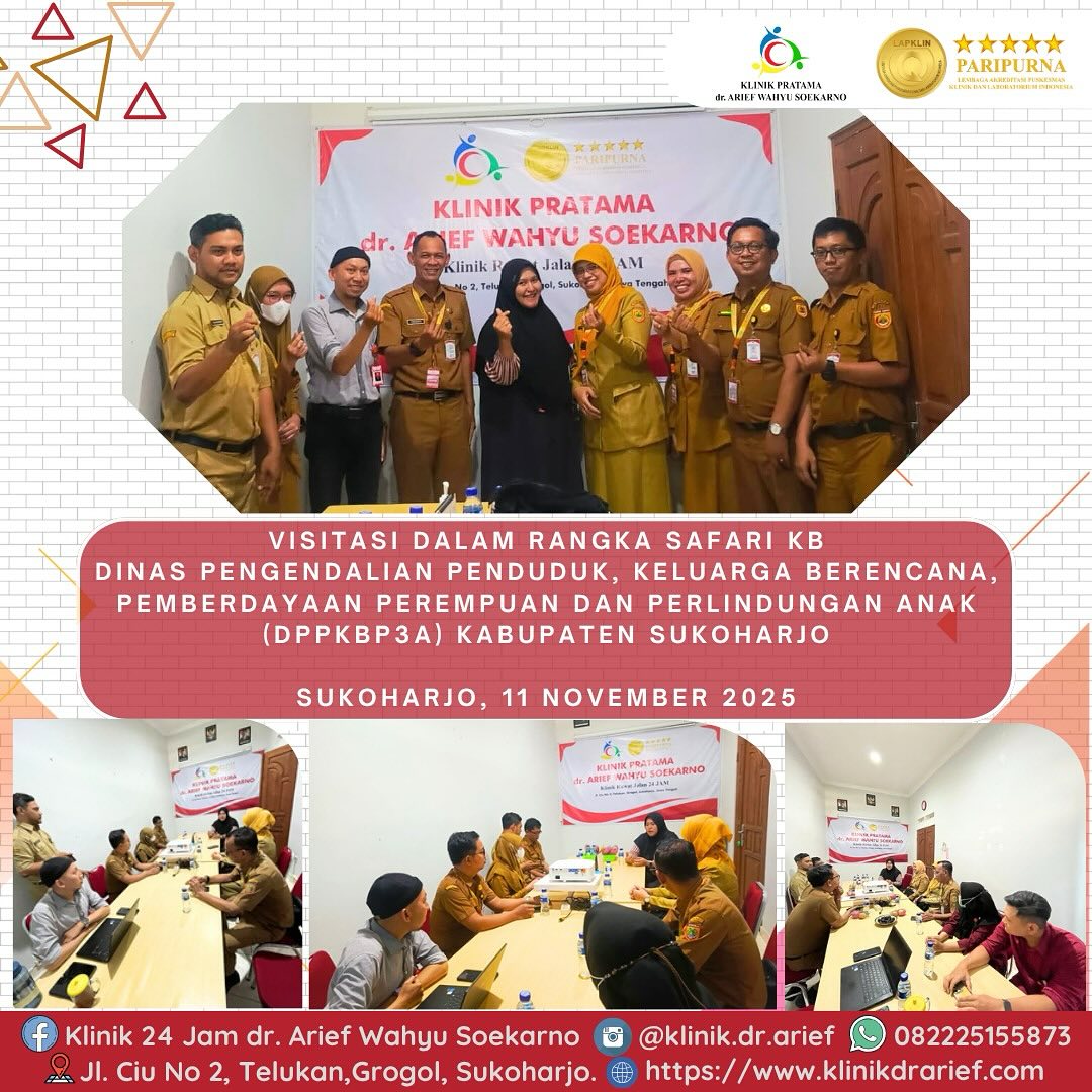 Klinik Pratama dr. Arief Wahyu Soekarno Menerima Visitasi Safari KB dari DPPKBP3A Kabupaten Sukoharjo