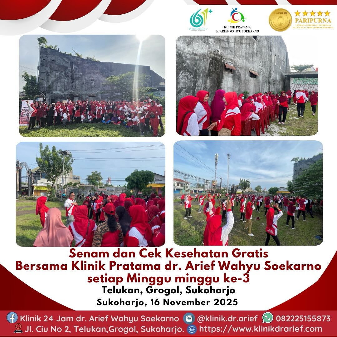 Senam & Cek Kesehatan Gratis Bersama Klinik Pratama dr. Arief Wahyu Soekarno