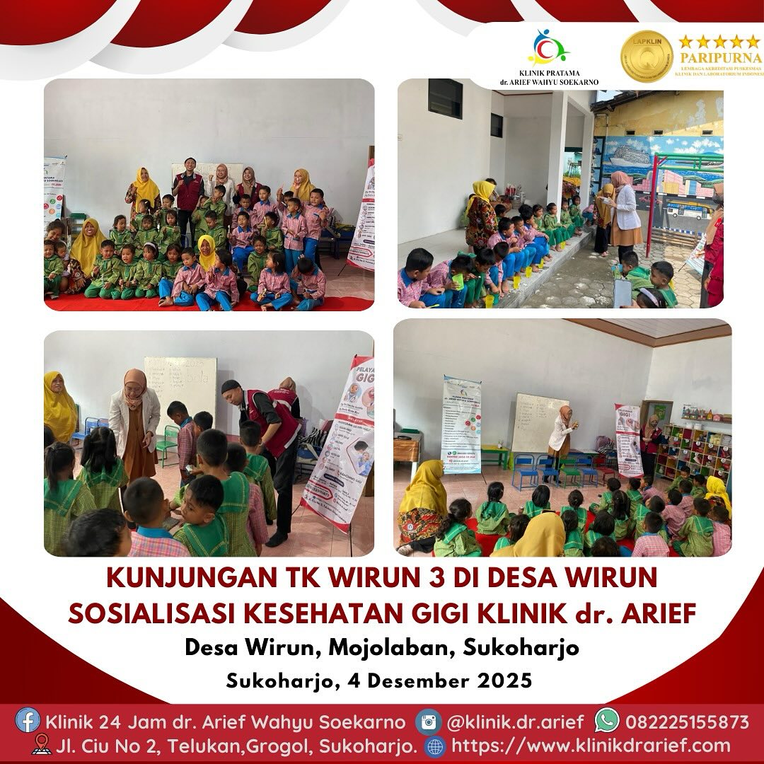 Klinik dr. Arief Gelar Edukasi Kesehatan Gigi di TK Wirun 3 Desa Wirun