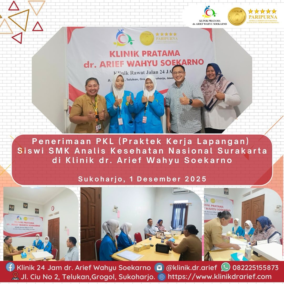 Klinik Pratama dr. Arief Wahyu Soekarno Menerima Siswi PKL dari SMK Analis Kesehatan Nasional Surakarta