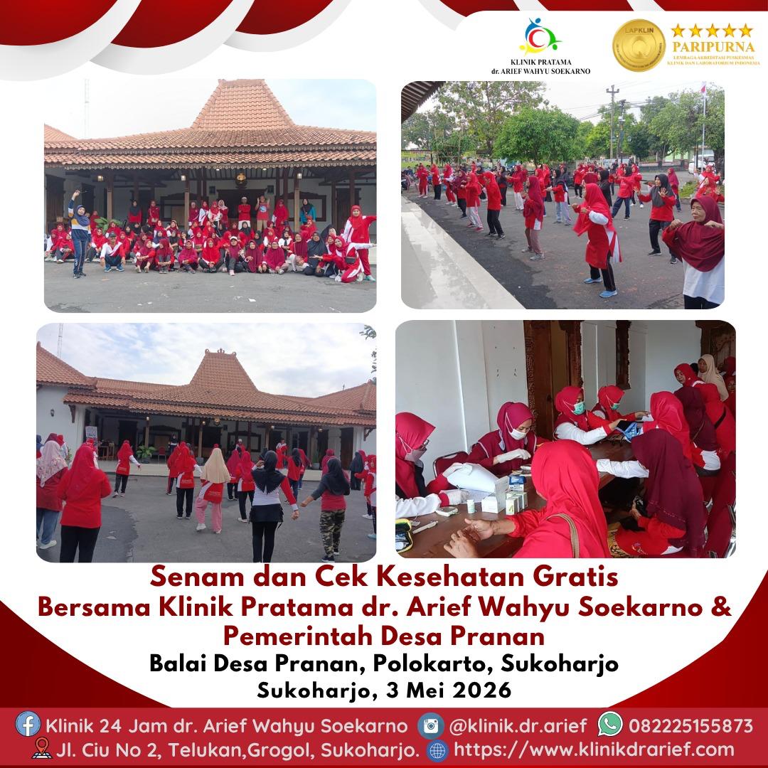Senam dan Cek Kesehatan Gratis Bersama Pemerintah Desa Pranan