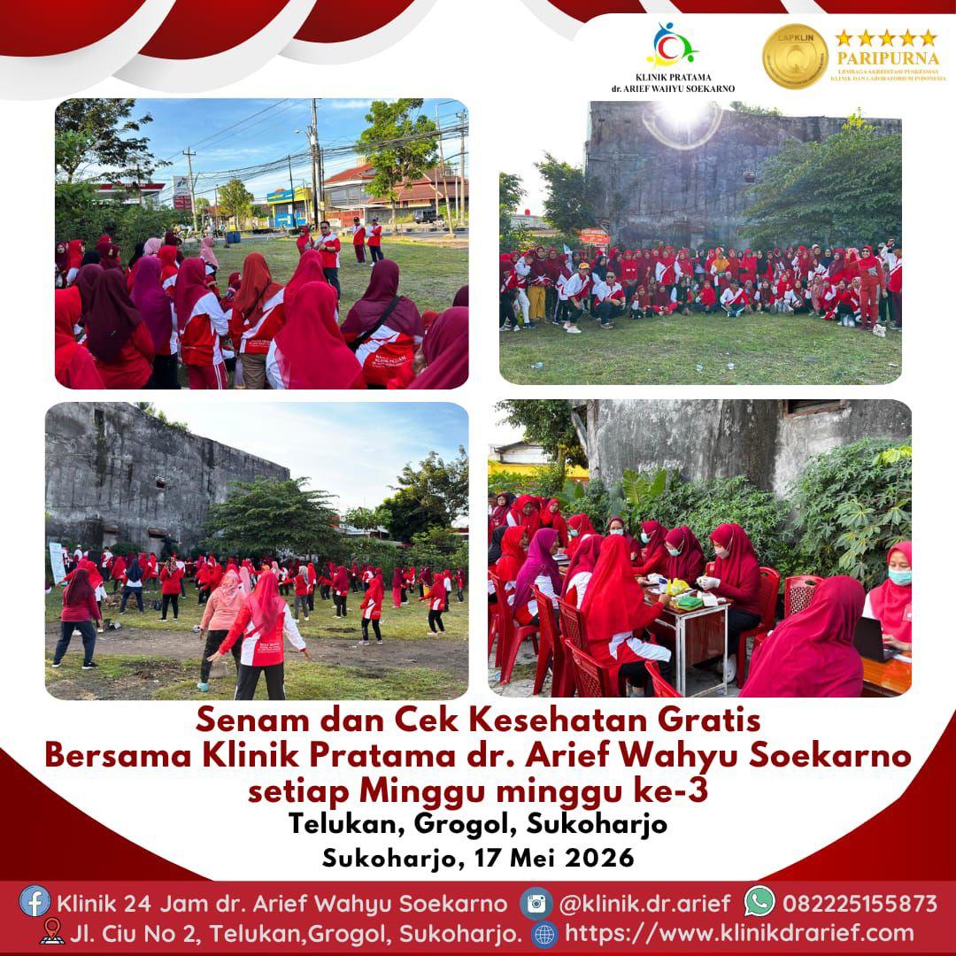 Senam dan Cek Kesehatan Rutin Bersama Klinik Pratama dr. Arief Wahyu Soekarno