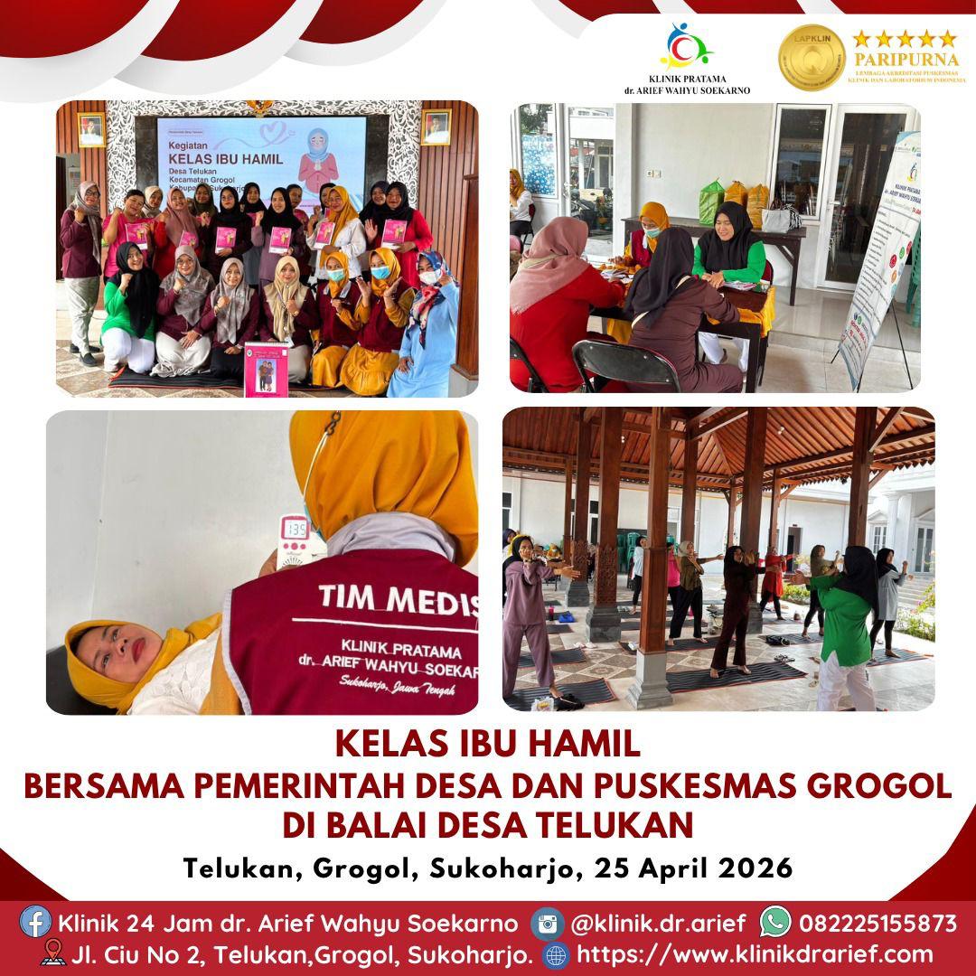 Kelas Ibu Hamil Bersama Pemerintah Desa Telukan dan Puskesmas Grogol di Balai Desa Telukan